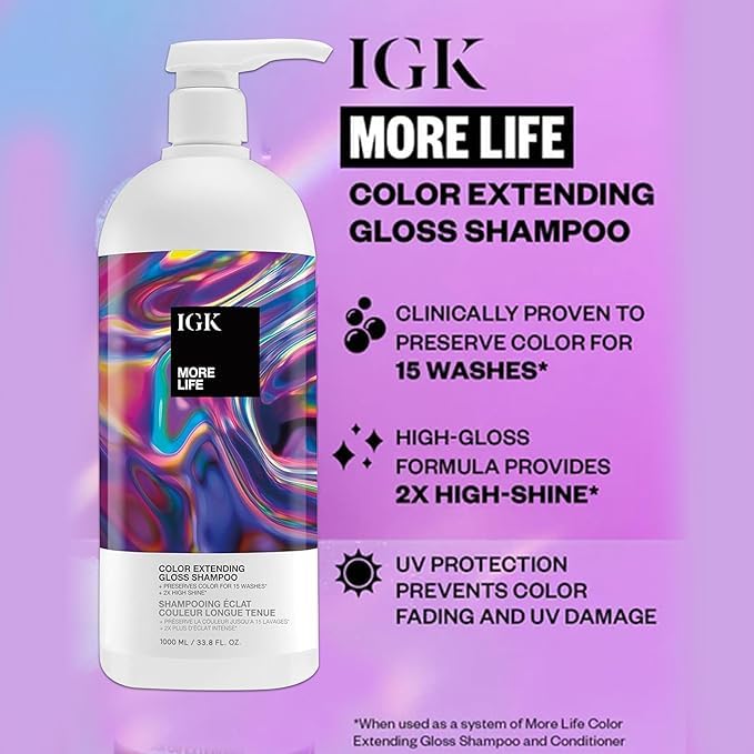 IGK More Life Color Extending Gloss Shampoo 236 ml / 8 oz