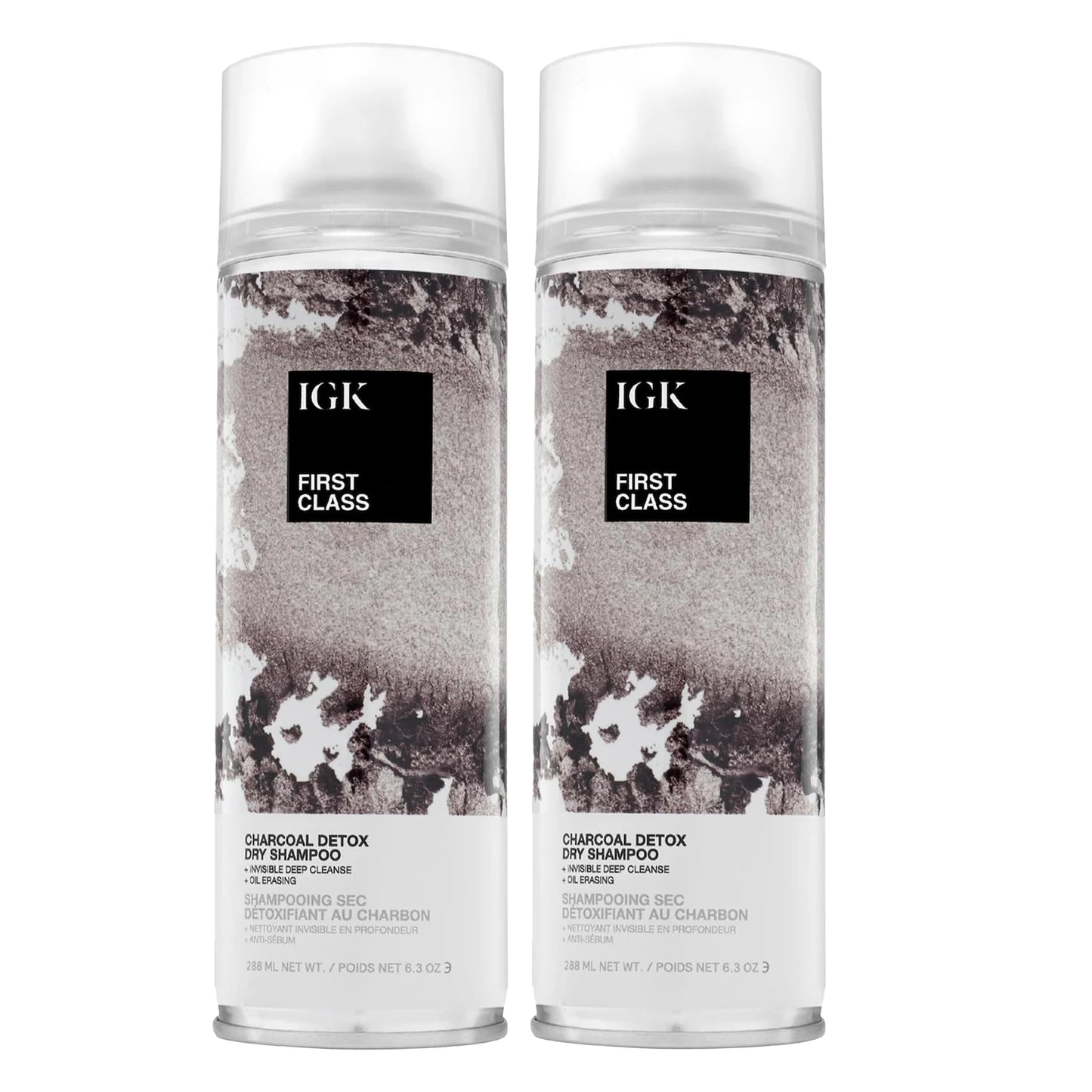 IGK FIRST CLASS Charcoal Detox Dry Shampoo | Volume + Soothes Scalp + Balance Oil | Vegan + Cruelty Free |
