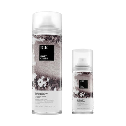 IGK FIRST CLASS Charcoal Detox Dry Shampoo | Volume + Soothes Scalp + Balance Oil | Vegan + Cruelty Free |