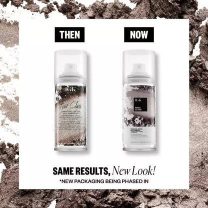 IGK FIRST CLASS Charcoal Detox Dry Shampoo | Volume + Soothes Scalp + Balance Oil | Vegan + Cruelty Free |