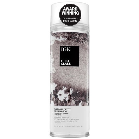 IGK FIRST CLASS Charcoal Detox Dry Shampoo | Volume + Soothes Scalp + Balance Oil | Vegan + Cruelty Free |