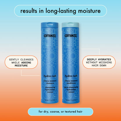 amika hydro rush intense moisture shampoo with hyaluronic acid