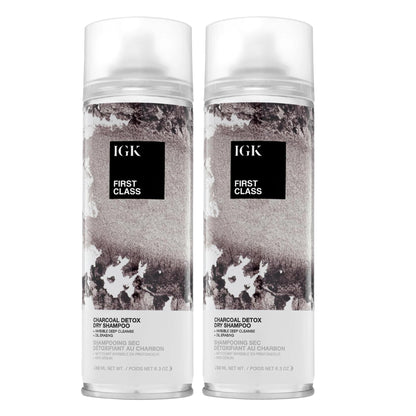 IGK FIRST CLASS Charcoal Detox Dry Shampoo | Volume + Soothes Scalp + Balance Oil | Vegan + Cruelty Free |